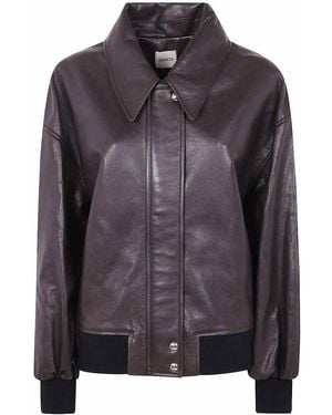 KHAITE Shelman Leather Jacket - Grey