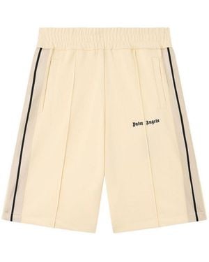 Palm Angels Sports Shorts With Elastic Waist - Natural