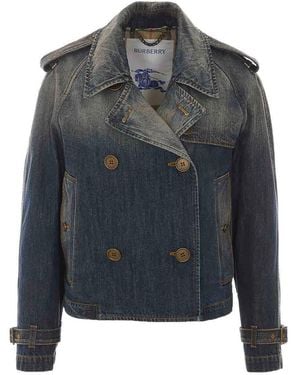Burberry Denim Haltye Denim Jacket - Blue