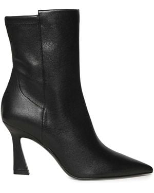 Stuart Weitzman 5050 Vinnie Leather Ankle Boots - Black