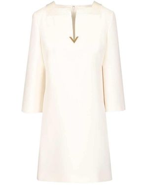 Valentino Garavani Short Crepe Couture Dress - White