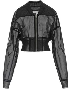 Rick Owens Dracucollar Cropped' Bomber Jacket - Black
