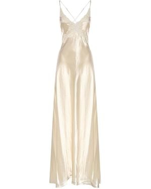 Alberta Ferretti Long Silk Dress - White