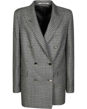 Tagliatore Double-Breasted Wool Blend Jacket For - Black