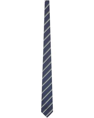 Kiton Diagonal Striped Tie - White