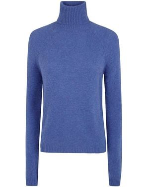 Base London Turtle Neck Jumper - Blue