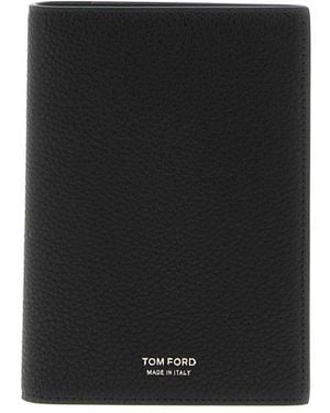 Tom Ford Hammered Passport Holder - Black