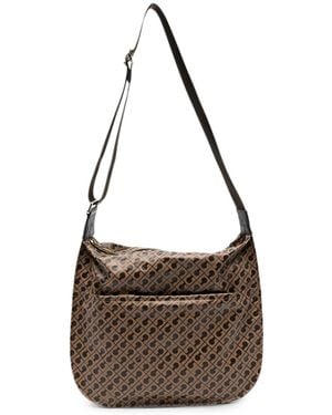 Gherardini Toffee Shoulder Bag With All-Over Logo - Brown