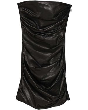 Ami Paris Leather Mini Dress - Black