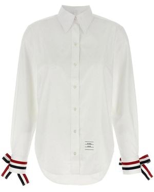 Thom Browne Rwb Tape Cuffs Shirt - White