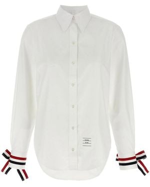 Thom Browne Rwb Tape Cuffs Shirt - White
