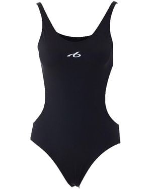 Balenciaga One Piece Logo Swimsuit - Black