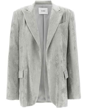 Nude Velvet Blazer - Grey