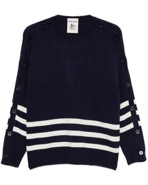 Semicouture Wool Zena Sweater With Stripes - Blue