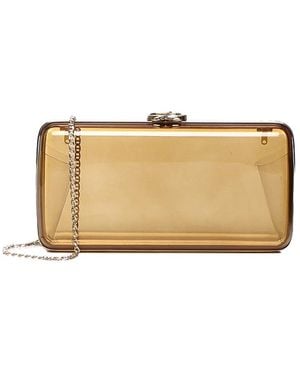 Gianvito Rossi Mirror Effect Clutch - Natural