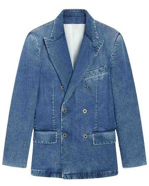 Pence Double Breasted Blazer - Blue