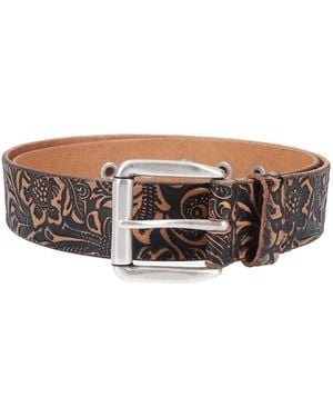 Our Legacy Printed Leather Belt - White