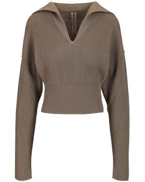 Rick Owens Cropped Jumper - Brown