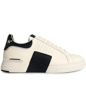Philipp Plein Lo-Top Phantom Leather Trainers - Natural