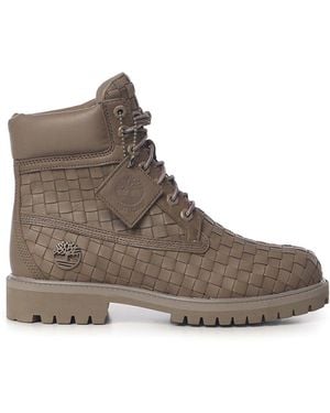 Timberland Textured Premium Leather Boot - Brown