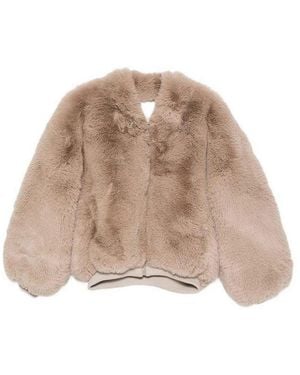 Frankie Shop Senna Faux Fur Jacket - Natural
