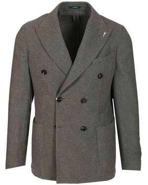 Guarinucci Unlined Double-Breasted Blazer - Gray