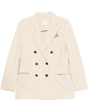 Circolo 1901 Double-Breasted Corduroy Blazer - Natural