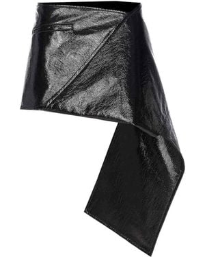 Courreges Fold Vinyl Mini Skirt - Black