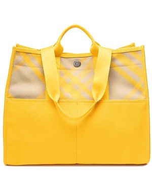 Burberry Leather Tote Bag - Yellow