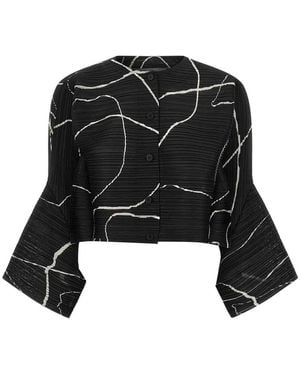 Pleats Please Issey Miyake Pause Cardigan - Black