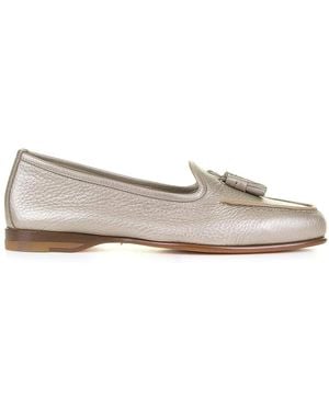 Santoni Leather Loafers - Natural