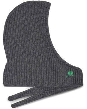 Ganni Core Future Wool Knit Balaclava Charcoal - Black