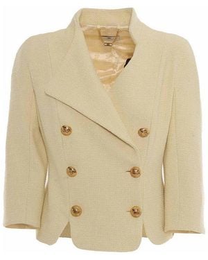 Elisabetta Franchi Tailored Crop Jacket - Natural