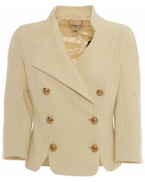 Elisabetta Franchi Tailored Crop Jacket - Natural