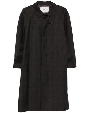 DUNST Checked Coat With Collar - Black
