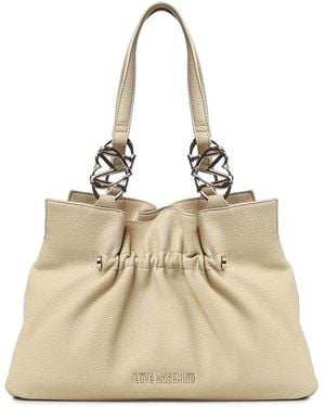 Love Moschino Logo Shoulder Bag - Natural