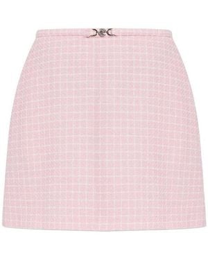 Versace Check-Pattern Mini Skirt - Pink