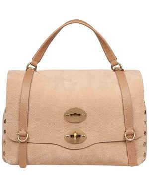 Zanellato Re Jones Nubuck Postina Handbag - Natural