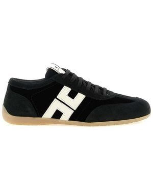 Elisabetta Franchi Nappa And Velvet Sneakers - Black