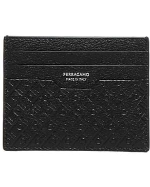 Ferragamo Monogram Card Holder - Black
