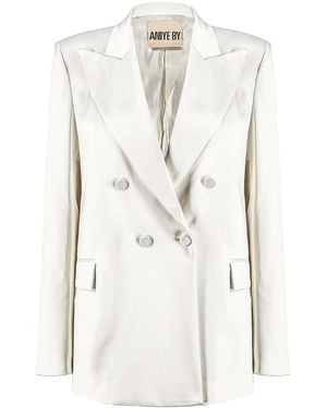 Aniye By Duble Brested Lea Blazer - White