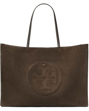 Tory Burch Ella Suede Tote Bag - Brown