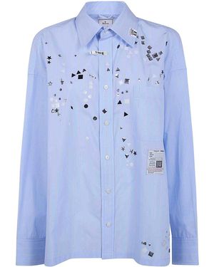 Maison Mihara Yasuhiro Embellished Stripe Shirts - Blue