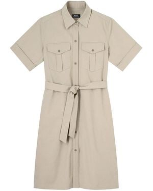 A.P.C. Evy Straight Cut Cotton Dress - Natural