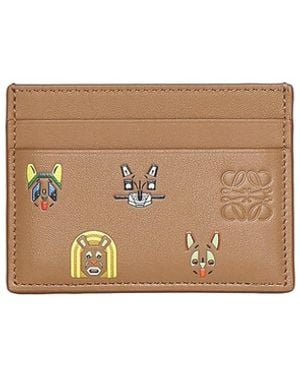Loewe Cats Calfskin Card Holder - White