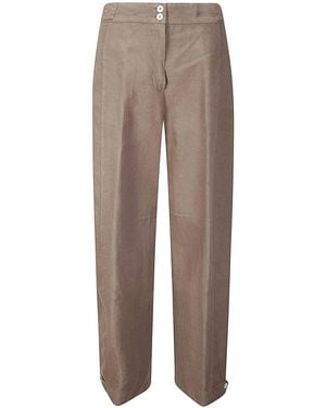 MSGM Pantalone Lino - Brown