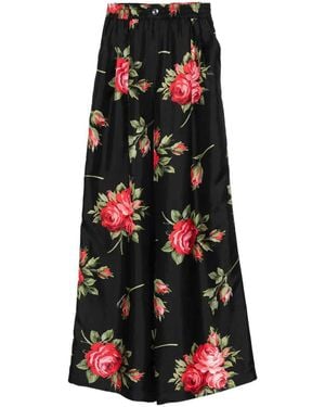 Dolce & Gabbana Wide-Leg Silk Trousers - White