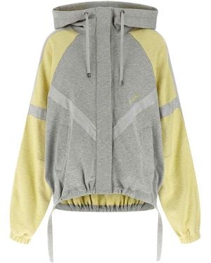 The Attico Double American Fleece Bomber Jacket - Gray