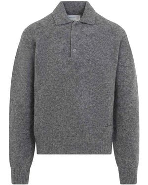 Ami Paris Knit Polo - Gray
