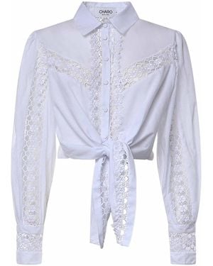 Charo Ruiz Devi Cropped Shirt - Blue